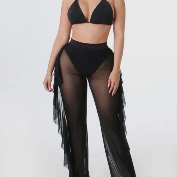 Mesh Bralette and Ruffle Pant Set - Picture 7 of 7